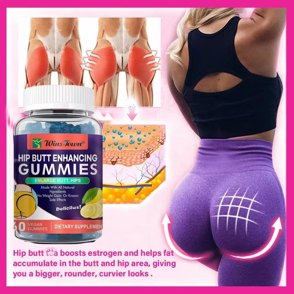 WINS TOWN Women effective plump Hip and big Butt enlargement gummies Enhancement Firming Halal pectin Buttock enlargement sexy girl gummy