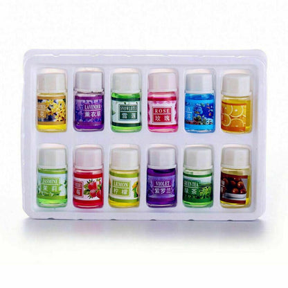 12pcs Aromatherapy Essential Oil Pack – Pure Scents for Humidifiers & Diffusers