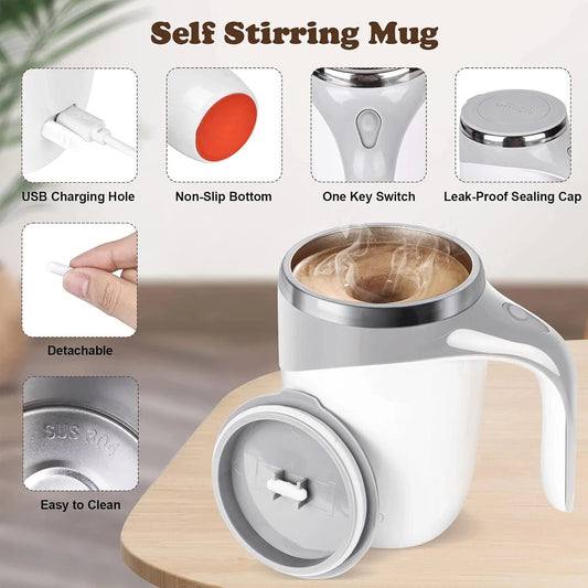 AAA Battery Powered Stainless Steel Magnetic Stirring Cup – 380ml