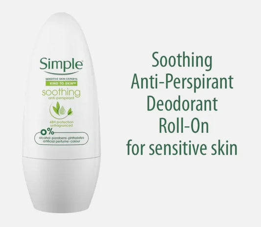 Simple Soothing Antiperspirant Roll-On – 45ml