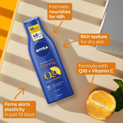 NIVEA Q10 Firming Rich Body Lotion with Vitamin C (250ml)