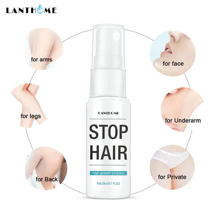 LANTHOME Permanent Painless Hair Growth Inhibitor Spray, Stops Hair Growth