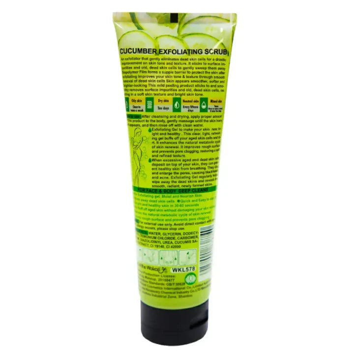 Fruit Of The Wokali Cucumber Exfoliating Scrub for Face & Body - Dead Skin Cleansing